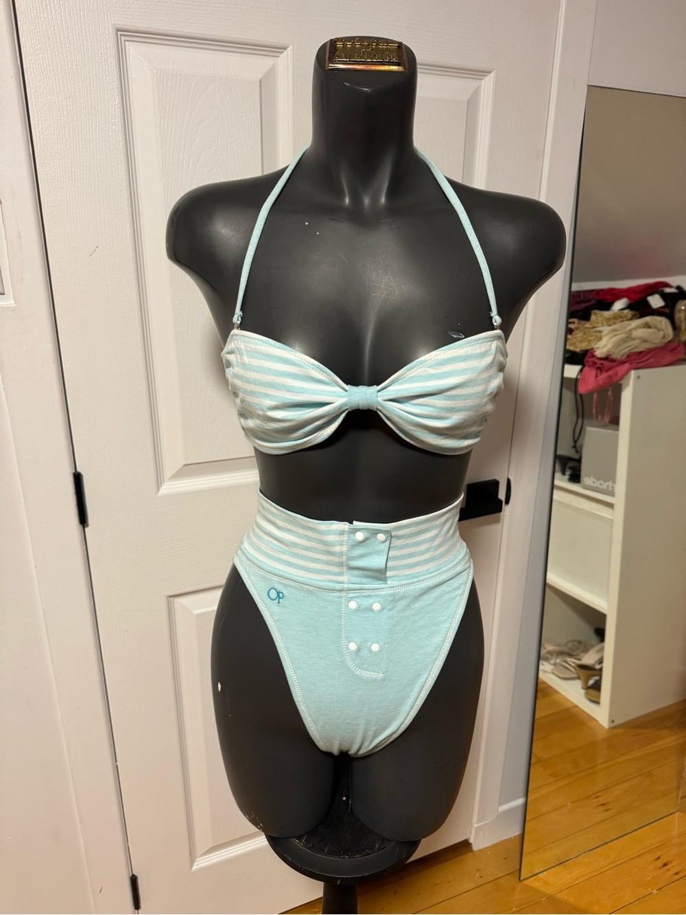 OP blue and White Striped set